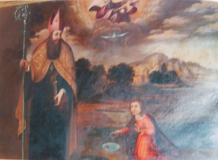 Agostino e il bambino sulla spiaggia