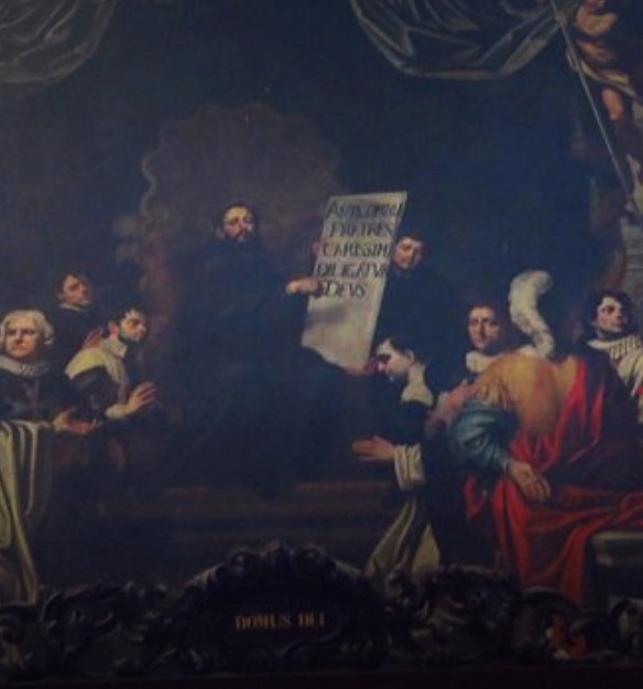 Sant'Agostino consegna la sua Regola: particolare del santo