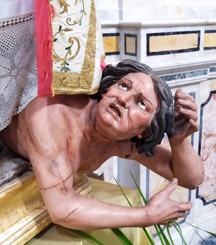 Agostino combatte le eresie e vince gli eretici: particolare del volto della donna