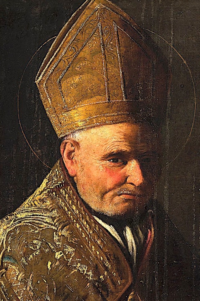 Sant'Agostino allo scrittoio: particolare del volto