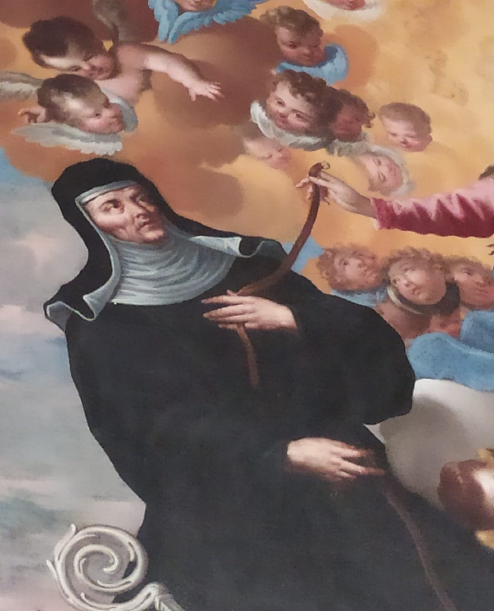 Madonna della cintura con Monica, Agostino e san Nicola da Tolentino: particolare di Monica