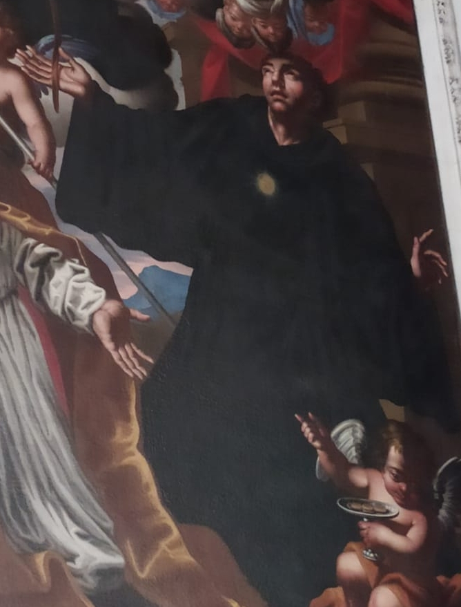 Madonna della cintura con Monica, Agostino e san Nicola da Tolentino: particolare di Nicola da Tolentino