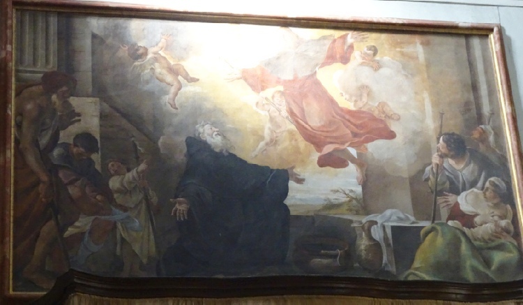 Agostino lava i piedi al Cristo pellegrino