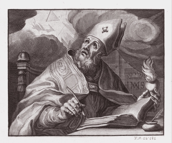 Sant'Agostino cardioforo nel suo studio