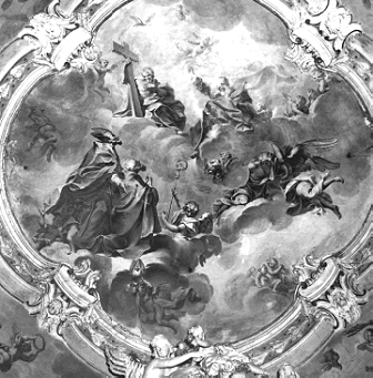 Gloria dei santi Appiano e Agostino di Giovan Battista Ronchelli nella chiesa di Sant'Appiano a Castel Cabiaglio