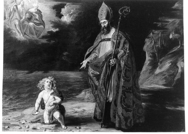 Sant'Agostino in riva al mare, meditando sul dogma della Santa Trinità