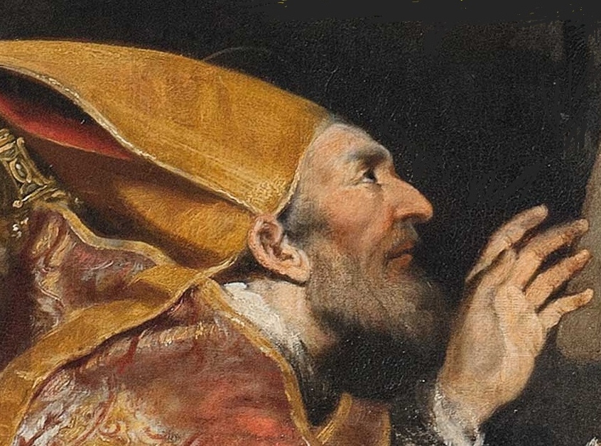 Particolare del viso di S. Agostino
