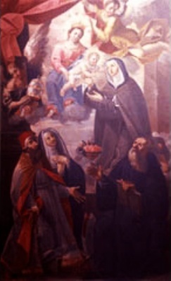 Sacra conversazione con sant'Agostino, santa Rita, santa Monica e un Pontefice
