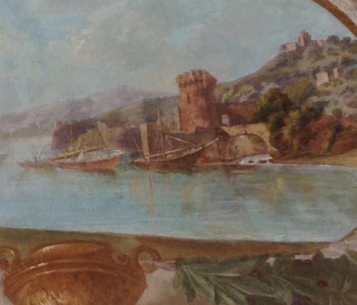 Particolare del porto con la torre fortezza