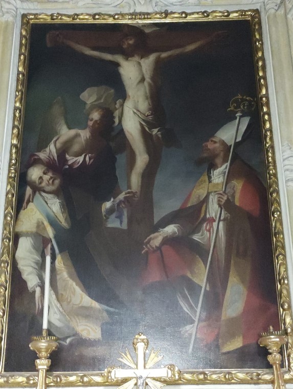 Cristo in croce tra i santi Filippo Neri ed Agostino