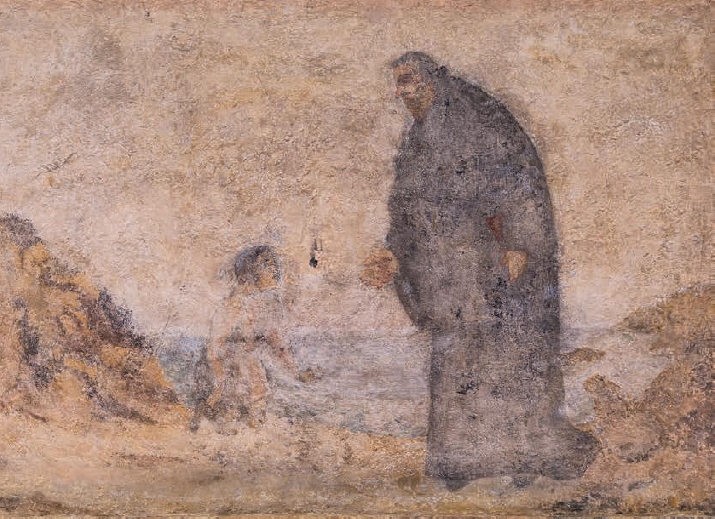 Agostino e il Bambino sulla spiaggia