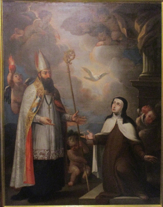 Sant'Agostino appare a santa Teresa opera di anonimo della fine del Seicento