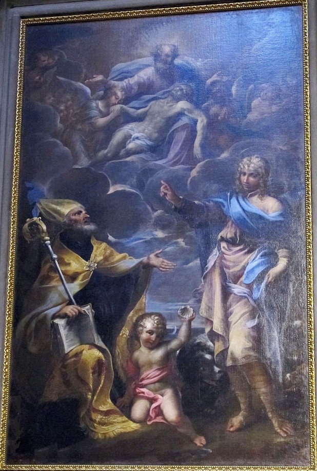 Agostino contempla il mistero della Trinità di Raffaello Vanni nella chiesa di sant'Agostino a Prato