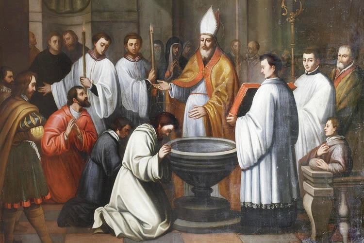 Battesimo di sant'Agostino a Bogotà nel Convento della Annunciazione