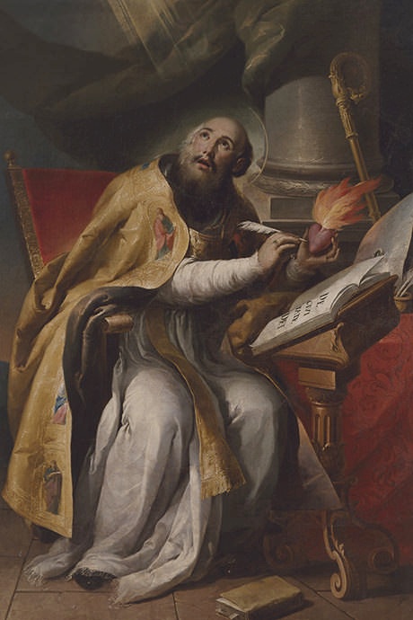 Agostino cardioforo a Valencia, Cattedrale del Santo Calice, Cappella di S. Agostino