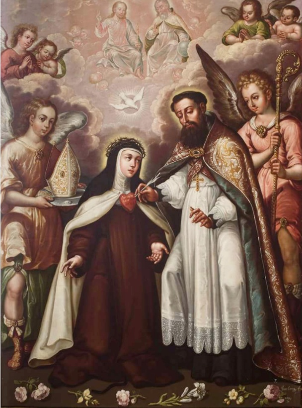 Agostino scrive sul cuore di santa Maddalena de' Pazzi