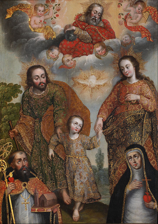 La doppia Trinità con sant'Agostino e santa Caterina da Siena