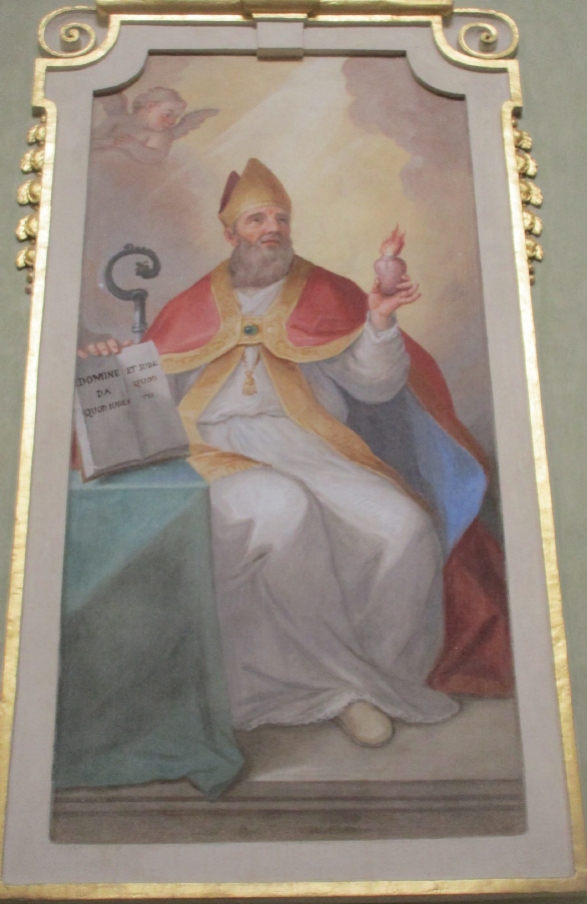 Agostino vescovo e cardioforo nella chiesa di S. Bartolomeo a Barzago