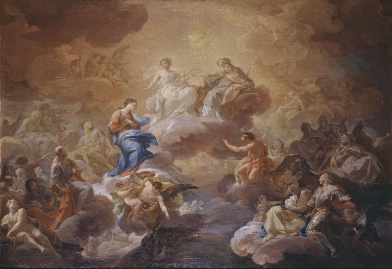 La Santissima Trinità, la Vergine e santi