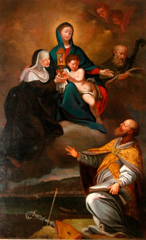 Madonna col Bambino e i santi Erasmo, Chiara e Agostino