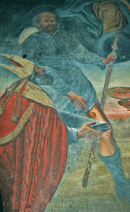 Particolare della figura di Agostino