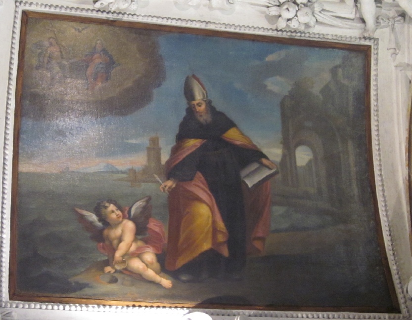 Agostino e il bambino sulla spiaggia