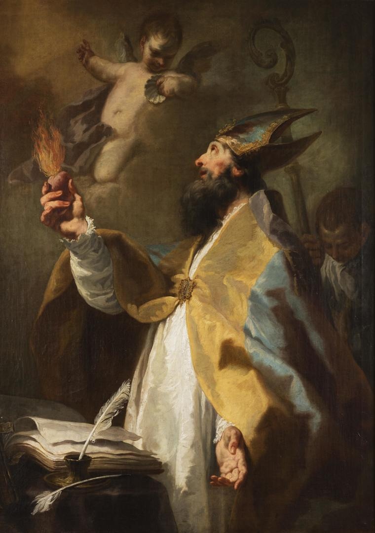 Sant'Agostino cardioforo alla Narodni Galerie, chiostro di S. Giorgio, Praga