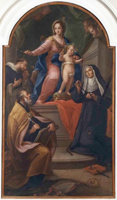 Madonna in trono col Bambino tra i santi Giovanni Battista, Maria Maddalena, Agostino e Marta e Madonna dell’umilità tra i santi Andrea e Prospero di Benozzo Gozzoli a san Gimignano