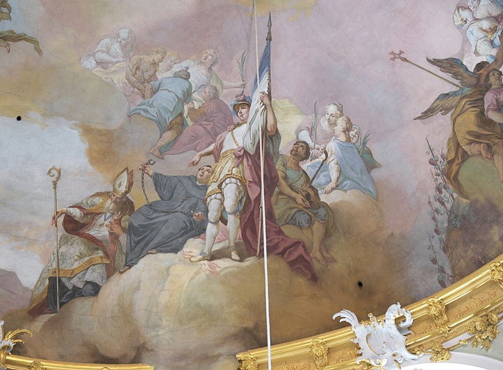 Agostino con i santi Leonardo, Floriano e Wendelin