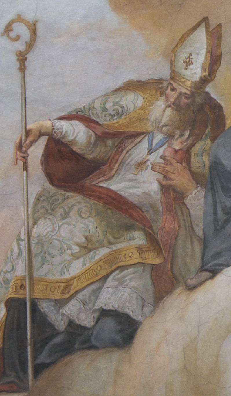 Agostino con i santi Leonardo, Floriano e Wendelin