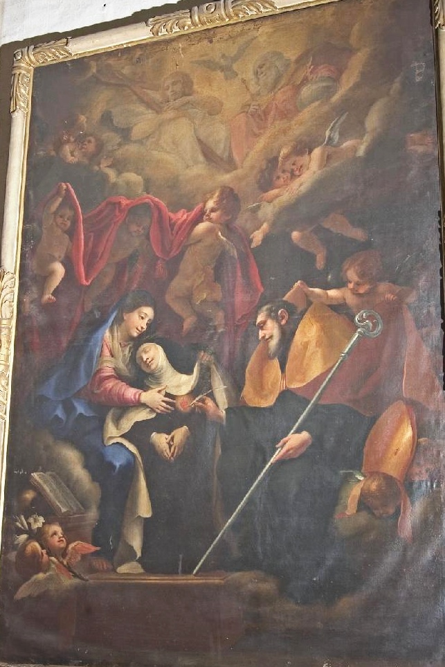 Agostino scrive sul cuore di S. Maria Maddalena de' Pazzi