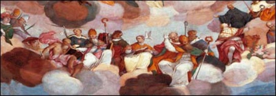 San Girolamo, san Tommaso, sant'Ambrogio, san Gregorio Magno, sant'Agostino