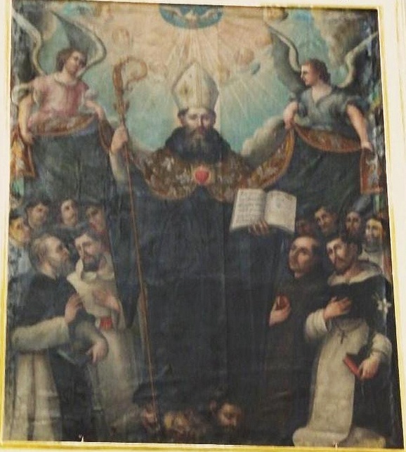 Agostino in gloria sconfigge le eresie