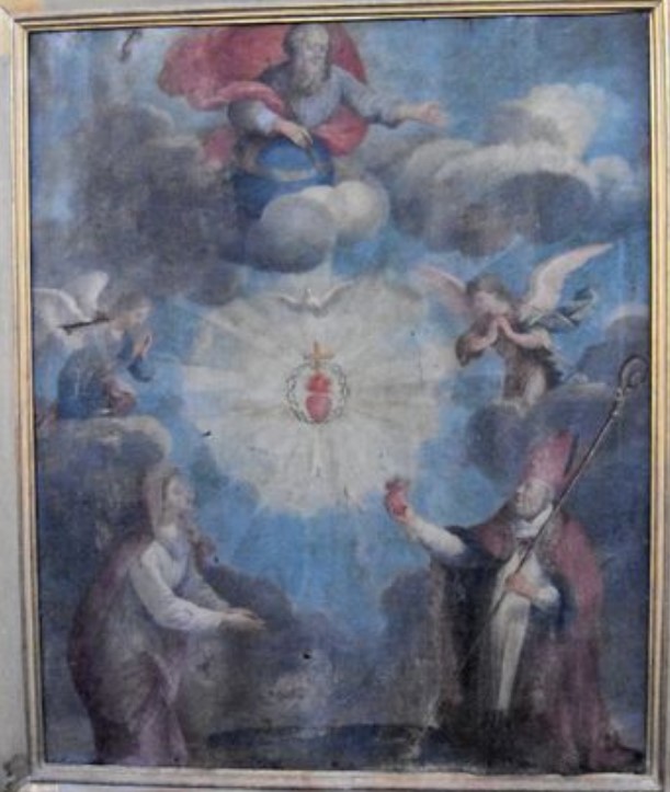 Agostino e Monica adorano il Sacro Cuore e la Trinità