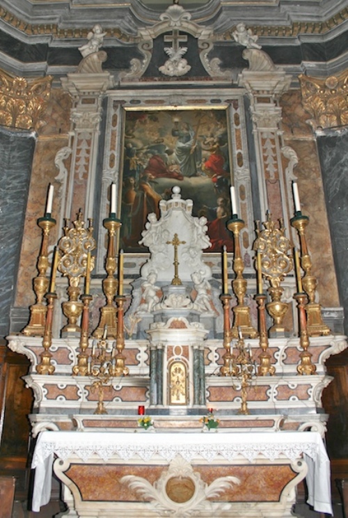 Sant'Agostino vescovo in adorazione di Cristo