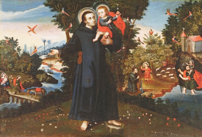 San Giovanni di Dio, la fuga in Egitto e i santi Agostino e Cristoforo