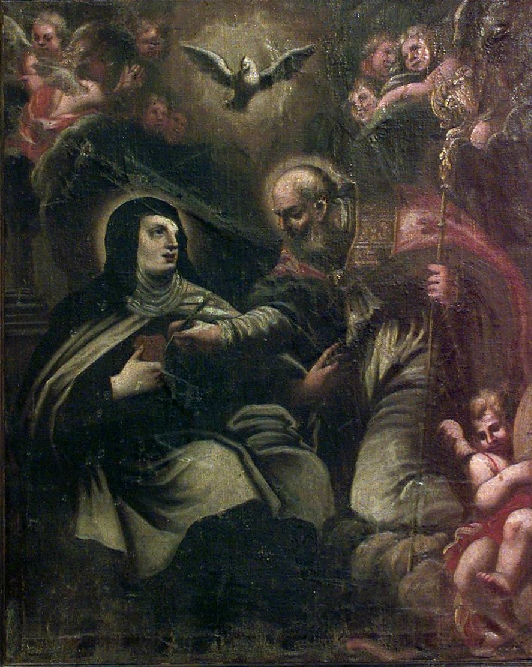 Sant'Agostino scrive sul cuore di Santa Maria Maddalena de' Pazzi