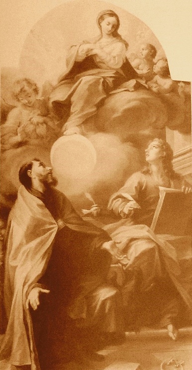 Immacolata Concezione con i santi Agostino e Giovanni evangelista di Gerolamo Pesci