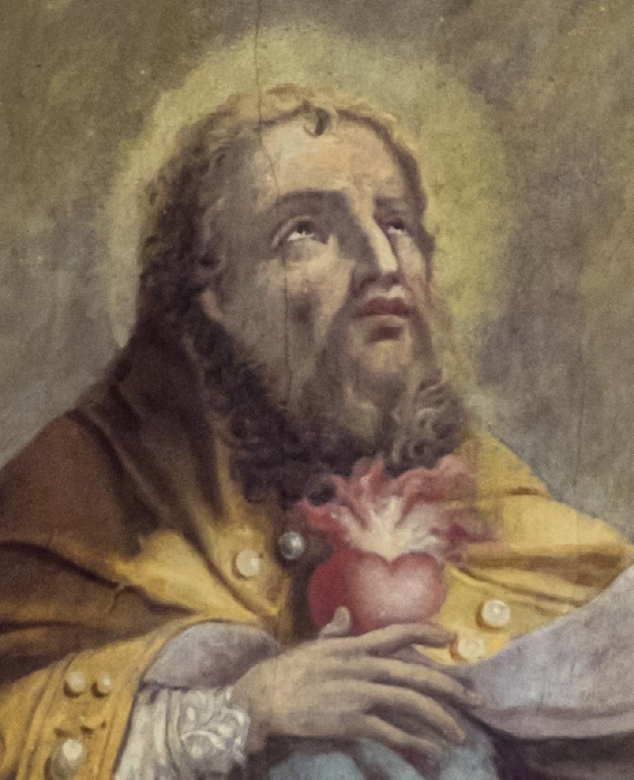 Sant'Agostino vescovo e Dottore della Chiesa: particolare del volto