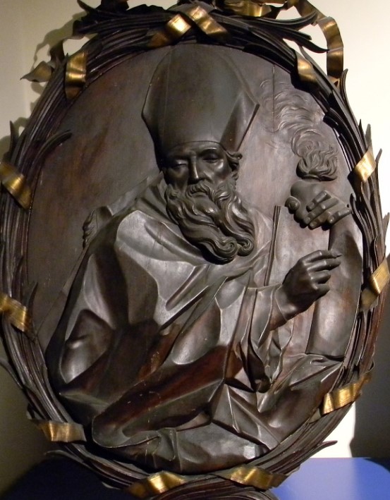 Particolare del medaglione di Sant'Agostino