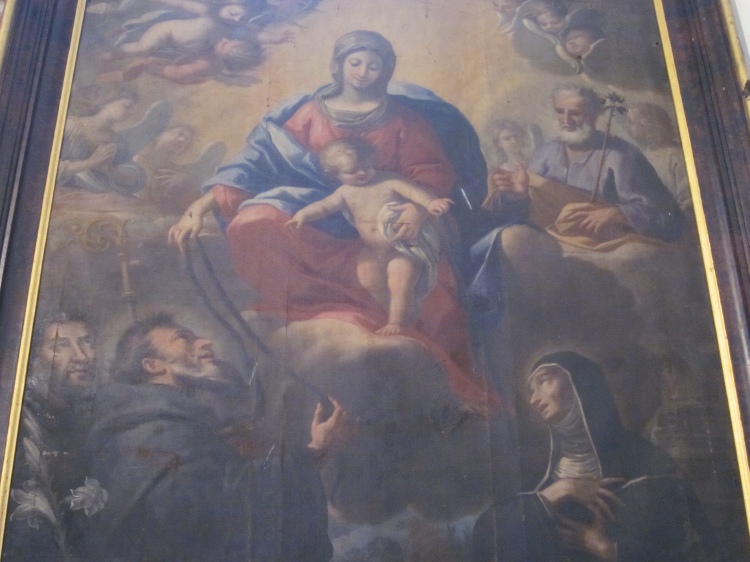 Madonna della cintura con sant'Agostino e santa Monica nell'Oratorio di San Cassiano a Prosto di Piuro