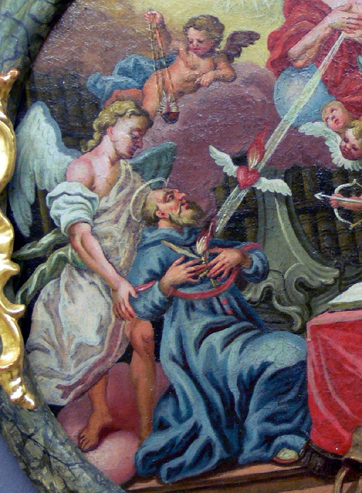 Agostino colpito dall'amore di Cristo: particolare di Agostino