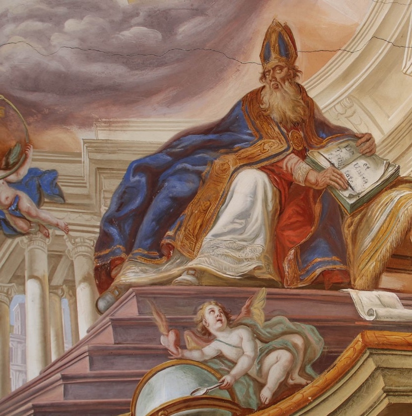 Agostino vescovo e Dottore della Chiesa scrive trattati