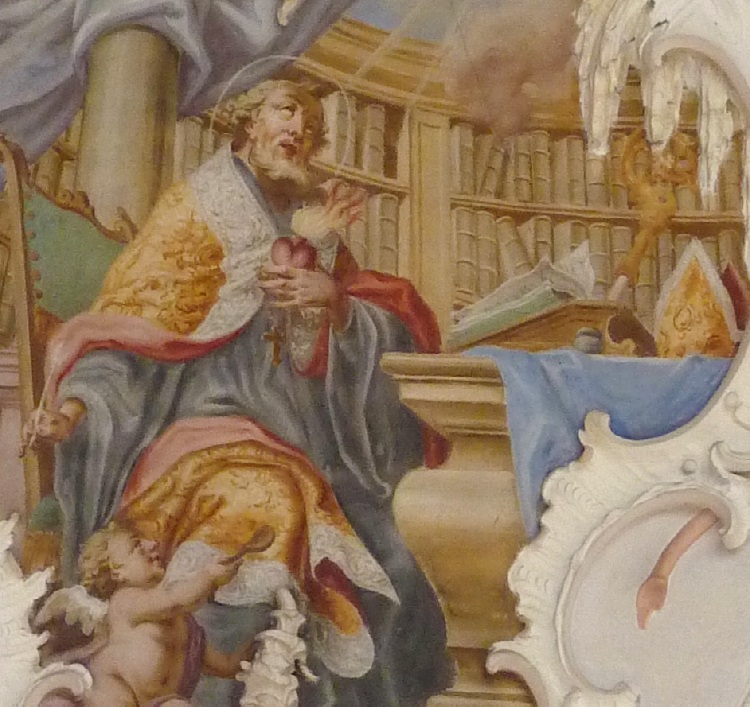 Agostino cardioforo e il bambino con il cucchiaio