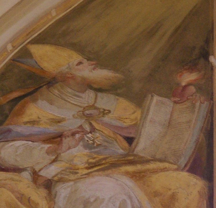 Agostino cardioforo scrive libri nel suo studio