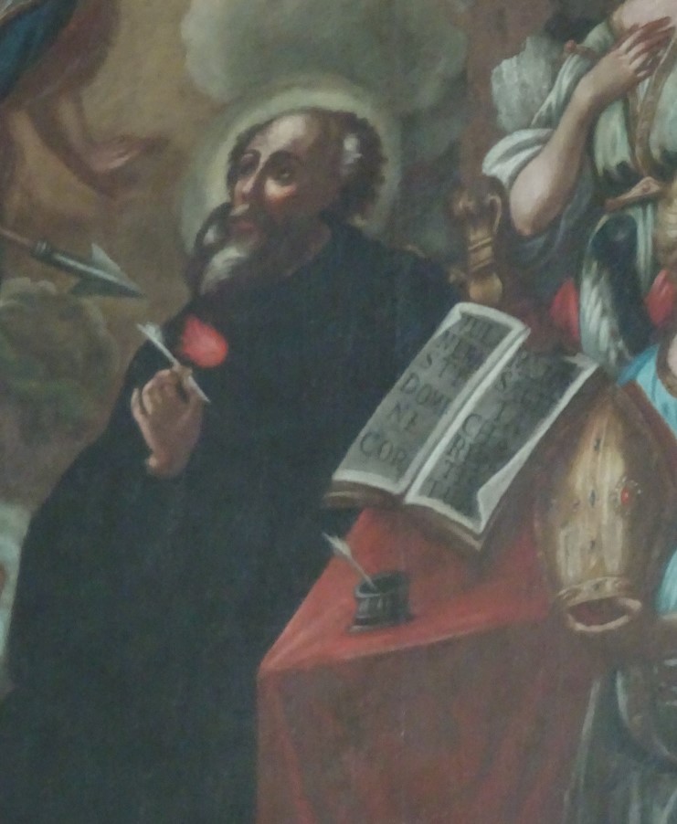 Transverberazione di Agostino: particolare del santo