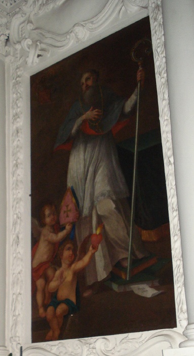 Sant'Agostino con il cuore fiammante a Vilnius, chiesa dei santi Pietro e Paolo, cappella di S. Agostino