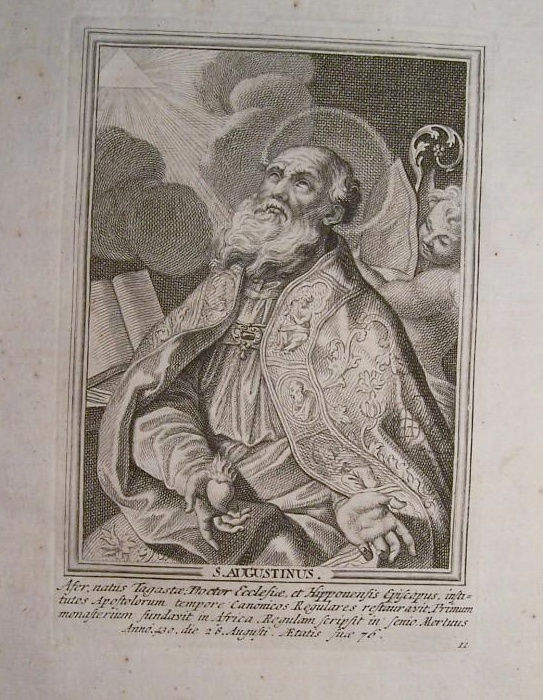 Sant'Agostino cardioforo in contemplazione della Trinità