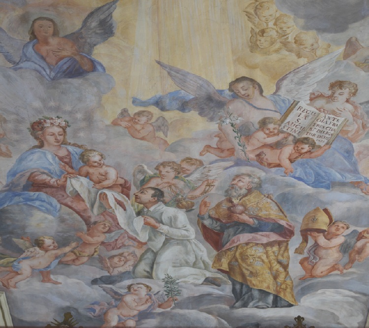 La gloria di Sant'Agostino e Norberto con donazione scapolare e regolare