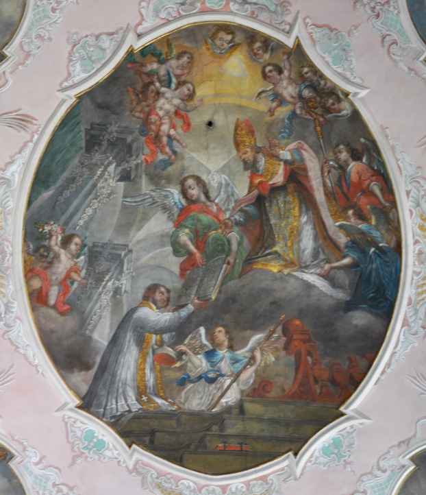 Agostino consegna la regola a Norberto